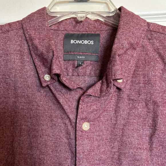 Bonobos men’s red slim fit long sleeve button down shirt size large - Picture 2 of 8